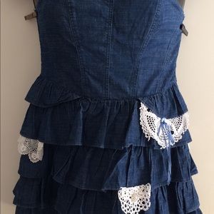 FINAL👼🏻upcycled strapless denim dress/top